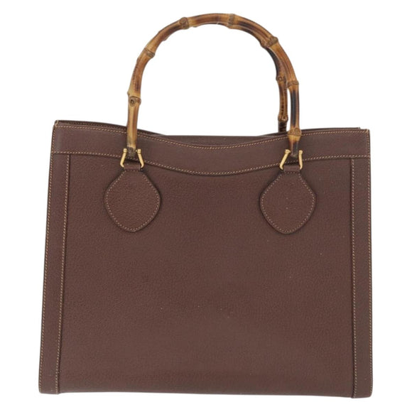 GUCCI Bamboo Tote Bag Leather Brown Gold 002 0260 2615 Auth 179461