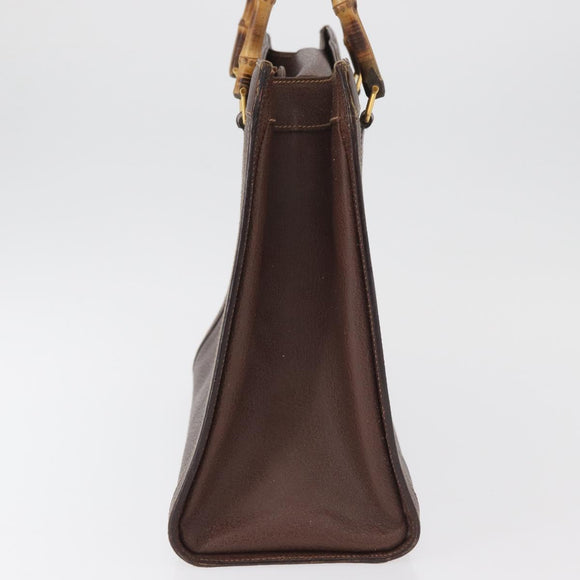 GUCCI Bamboo Tote Bag Leather Brown Gold 002 0260 2615 Auth 179461