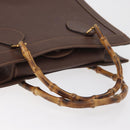 GUCCI Bamboo Tote Bag Leather Brown Gold 002 0260 2615 Auth 179461-7