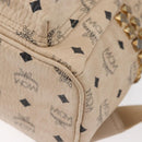 MCM Vicetos Logogram Backpack PVC Leather Ivory Gold Auth 179462-13