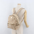 MCM Vicetos Logogram Backpack PVC Leather Ivory Gold Auth 179462-24