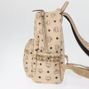 MCM Vicetos Logogram Backpack PVC Leather Ivory Gold Auth 179462-4