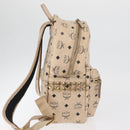 MCM Vicetos Logogram Backpack PVC Leather Ivory Gold Auth 179462-5
