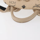 MCM Vicetos Logogram Backpack PVC Leather Ivory Gold Auth 179462-7