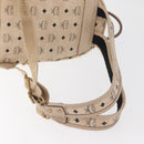 MCM Vicetos Logogram Backpack PVC Leather Ivory Gold Auth 179462-9