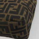FENDI Zucca Canvas Mamma Baguette Hand Bag Black Brown Auth 179468A-16