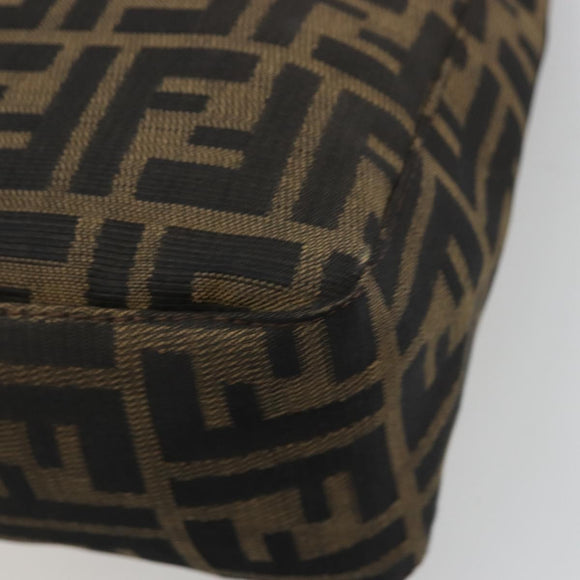 FENDI Zucca Canvas Mamma Baguette Hand Bag Black Brown Auth 179468A