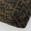 FENDI Zucca Canvas Mamma Baguette Hand Bag Black Brown Auth 179468A-17