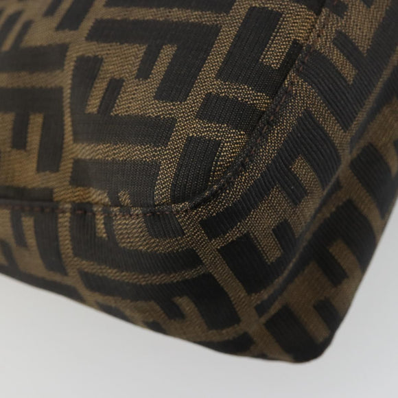 FENDI Zucca Canvas Mamma Baguette Hand Bag Black Brown Auth 179468A
