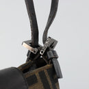 FENDI Zucca Canvas Mamma Baguette Hand Bag Black Brown Auth 179468A-9