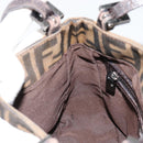FENDI Zucca Canvas Mamma Baguette Hand Bag Black Brown Auth 179468A-21