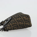 FENDI Zucca Canvas Mamma Baguette Hand Bag Black Brown Auth 179468A-4