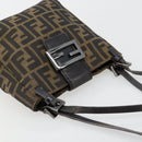 FENDI Zucca Canvas Mamma Baguette Hand Bag Black Brown Auth 179468A-6