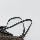 FENDI Zucca Canvas Mamma Baguette Hand Bag Black Brown Auth 179468A-8