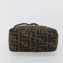 FENDI Zucca Canvas Mamma Baguette Hand Bag Black Brown Auth 179468A-5