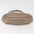 CELINE Shoulder Bag Leather Beige Gold Auth 179469-6