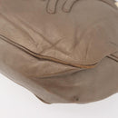 CELINE Shoulder Bag Leather Beige Gold Auth 179469-14