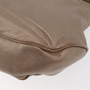 CELINE Shoulder Bag Leather Beige Gold Auth 179469-16