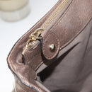 CELINE Shoulder Bag Leather Beige Gold Auth 179469-23