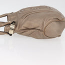 CELINE Shoulder Bag Leather Beige Gold Auth 179469-5