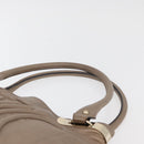 CELINE Shoulder Bag Leather Beige Gold Auth 179469-9
