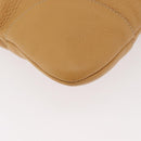 PRADA Chain Shoulder Bag Leather Beige Gold Auth 179470A-14