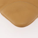 PRADA Chain Shoulder Bag Leather Beige Gold Auth 179470A-16