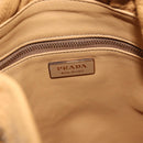 PRADA Chain Shoulder Bag Leather Beige Gold Auth 179470A-18