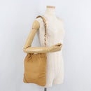 PRADA Chain Shoulder Bag Leather Beige Gold Auth 179470A-22