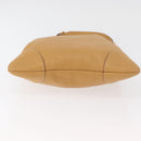 PRADA Chain Shoulder Bag Leather Beige Gold Auth 179470A-5