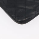 CHANEL Matelasse Chain Tote Bag Lamb Skin Black Gold CC Auth 179471-12