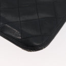 CHANEL Matelasse Chain Tote Bag Lamb Skin Black Gold CC Auth 179471-13