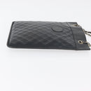 CHANEL Matelasse Chain Tote Bag Lamb Skin Black Gold CC Auth 179471-4