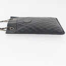 CHANEL Matelasse Chain Tote Bag Lamb Skin Black Gold CC Auth 179471-5