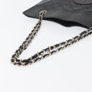 CHANEL Matelasse Chain Tote Bag Lamb Skin Black Gold CC Auth 179471-7