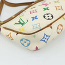 LOUIS VUITTON Monogram Multicolor Pochette Beutel Weiß M92649 LV Auth 179487-15