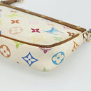 LOUIS VUITTON Monogram Multicolor Pochette Beutel Weiß M92649 LV Auth 179487-16