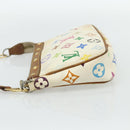 LOUIS VUITTON Monogram Multicolor Pochette Beutel Weiß M92649 LV Auth 179487-3