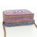 CHANEL Matelasse Ketting Schoudertas Tweed Paars Goud CC Auth 179491SAM-6