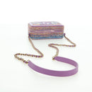 CHANEL Matelasse Ketting Schoudertas Tweed Paars Goud CC Auth 179491SAM-7