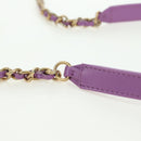 CHANEL Matelasse Ketting Schoudertas Tweed Paars Goud CC Auth 179491SAM-8