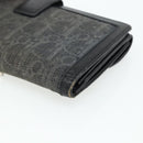 Christian Dior Trotter Canvas Long Wallet Silver Black Auth 179493-10
