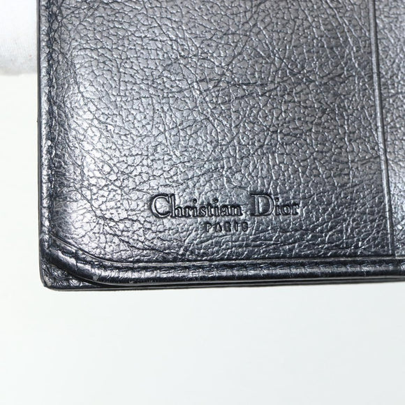 Christian Dior Trotter Canvas Long Wallet Silver Black Auth 179493