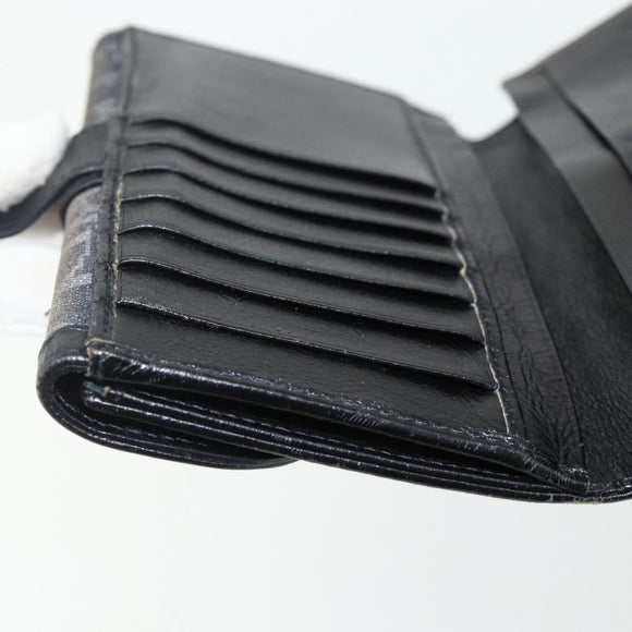 Christian Dior Trotter Canvas Long Wallet Silver Black Auth 179493
