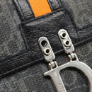 Christian Dior Trotter Canvas Long Wallet Silver Black Auth 179493-23
