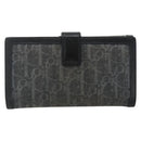 Christian Dior Trotter Canvas Long Wallet Silver Black Auth 179493-3