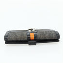 Christian Dior Trotter Canvas Long Wallet Silver Black Auth 179493-6