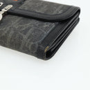 Christian Dior Trotter Canvas Long Wallet Silver Black Auth 179493-8