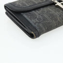 Christian Dior Trotter Canvas Long Wallet Silver Black Auth 179493-9