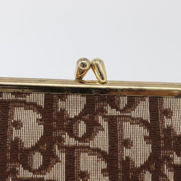 Christian Dior Trotter Canvas Pouch Brown Gold Auth 179495 - 0